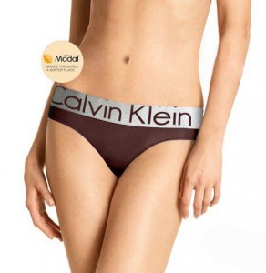 Slip Calvin Klein Mujer Steel Modal Blateado Marron